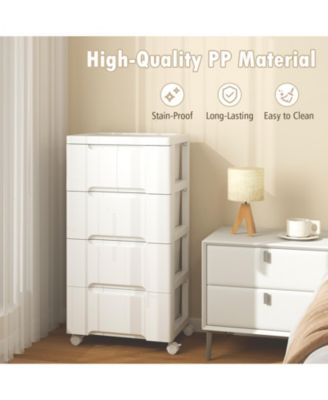 Rolling Storage Cabinet with Universal Wheels and 5 Drawers