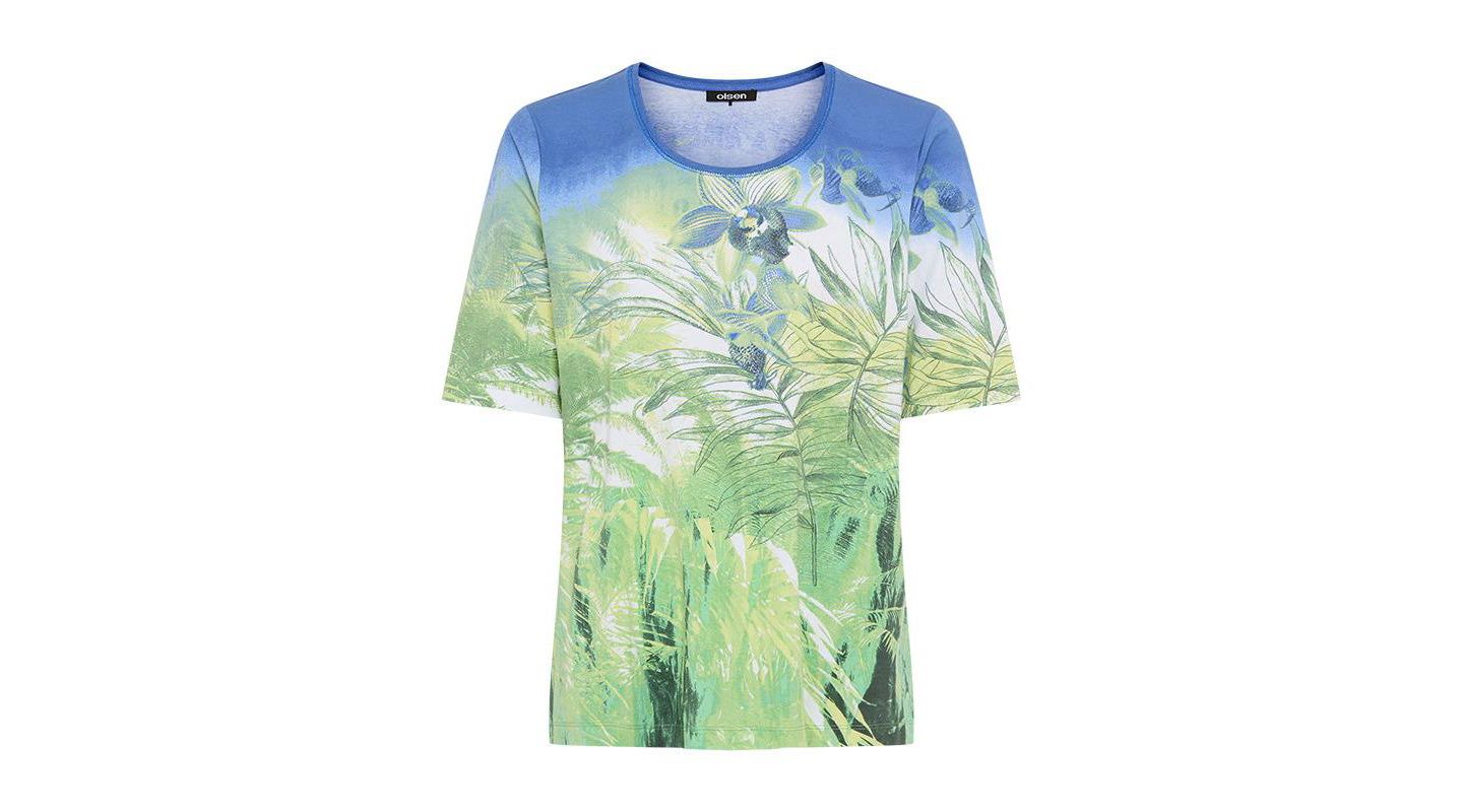 Женская футболка Olsen Botanical Print, цвет: Нефритовый — фото 3