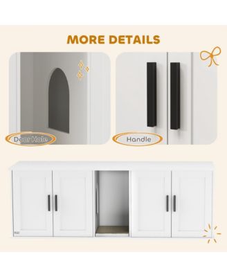 Cat Litter Box Enclosure, Litter Box Furniture with Scratching Mat