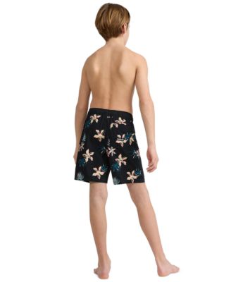 Boys' 8-18 Floral Pull-On Swim Trunks