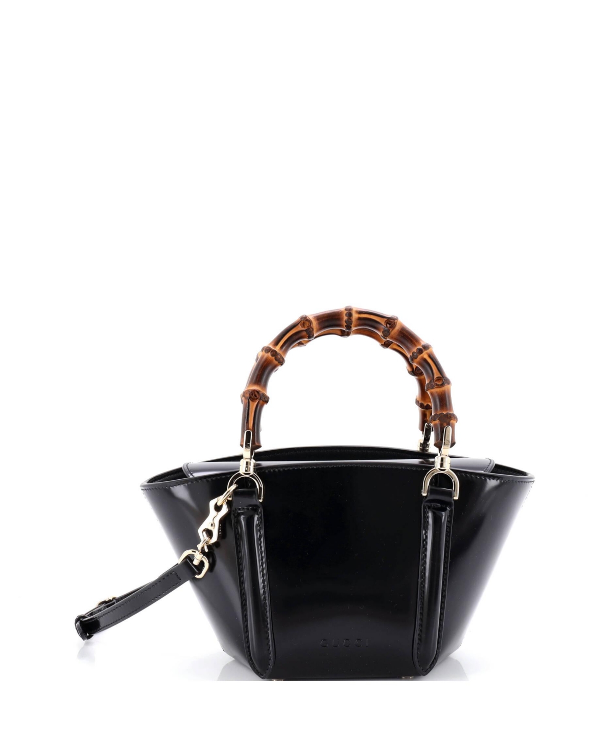 Pre-Owned Gucci Mini Bamboo Top Handle Tote Leather