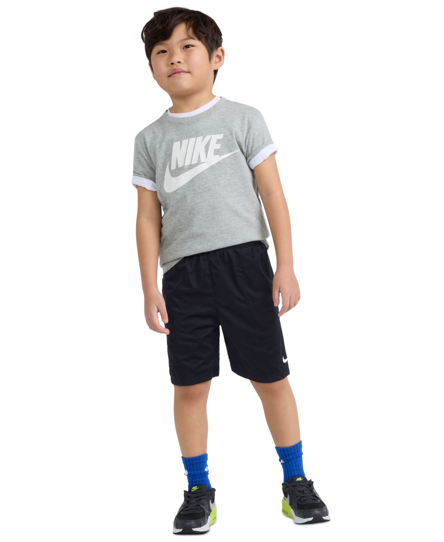 Шорты Nike Dri-FIT Logo Mesh Pull-On Shorts для мальчиков, цвет: Чёрный — фото 2
