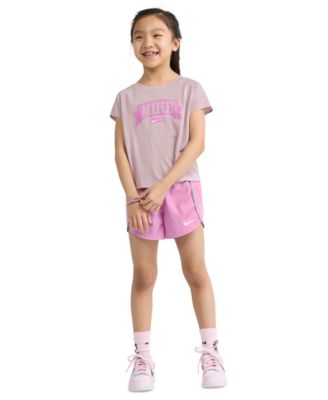 Girls' 4-6X Lace It Up Crewneck T-Shirt and Shorts, 2-Piece Set