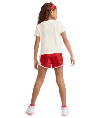 Girls' 4-6X Cherry T-Shirt and Dri-FIT Tempo Printed Shorts, 2-Piece Set