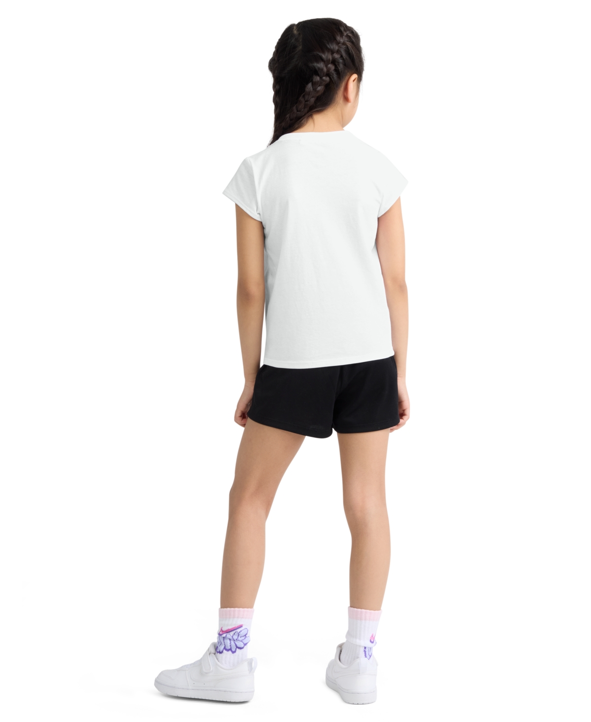 Nike Girls' 4-6X Lace It Up Crewneck T-Shirt and Mesh Shorts, 2-Piece Set
