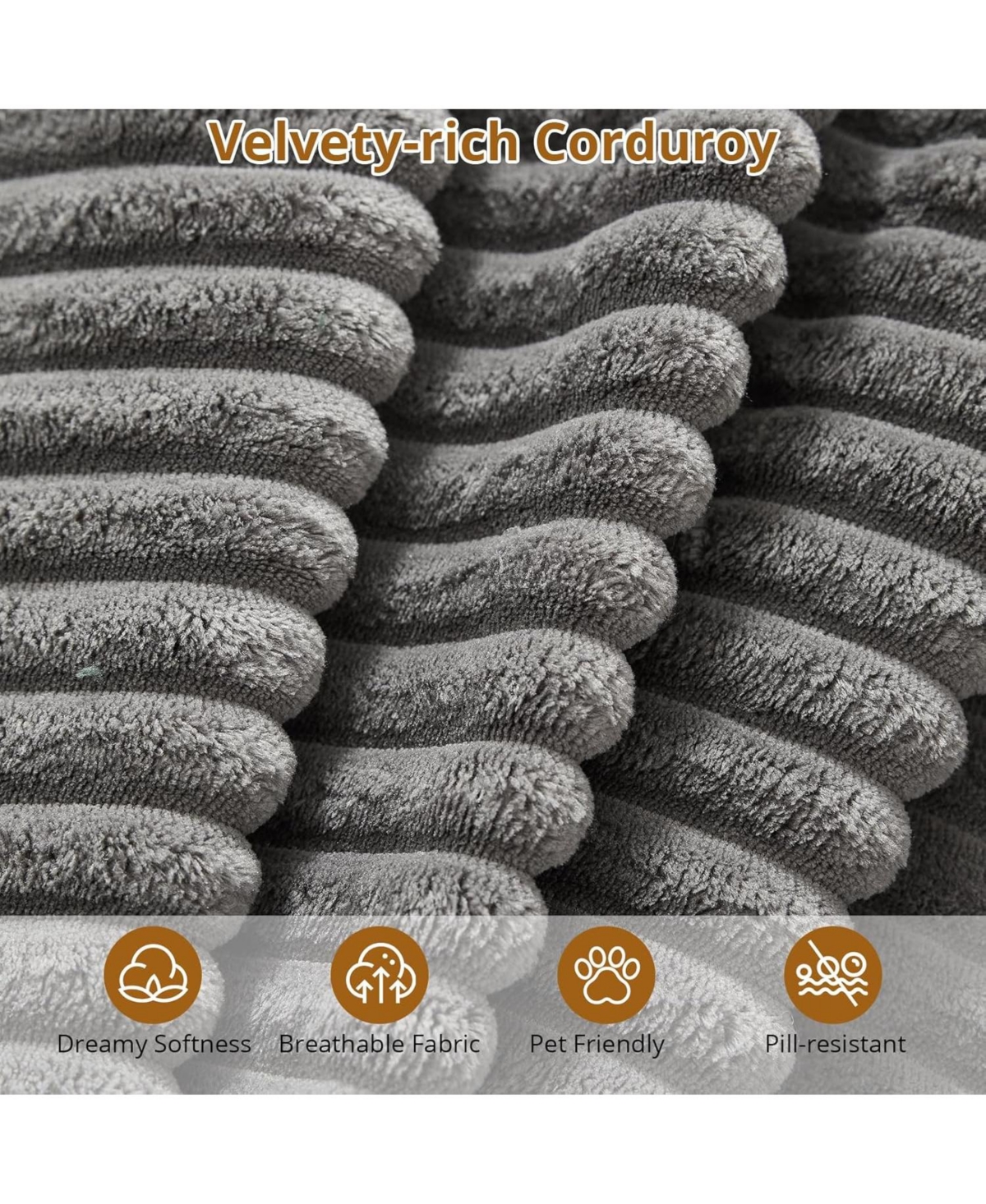 gaomon 106" Modular Sectional Sofa, Corduroy Cloud Couch with L-Shaped Chaise, No Assembly