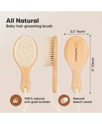 Baby Hair Brush Petite, Oval Cradle Cap Brush, Soft Baby Brush for Infant, Newborn Hairbrush for Girls, Boys, Baby Scalp Brush