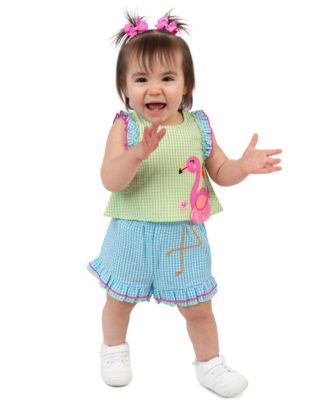 Baby Girls' Sleeveless Top and Elastic Waistband Shorts, 2-Piece Set