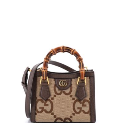 Mini Diana NM Bamboo Handle Tote Jumbo GG Canvas