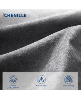 89" 3-Seater Sofa, Chenille Couch with Deep Seat, Cup Holders and Storage Pockets