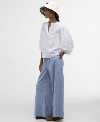 Women's Layla Broderie Anglaise Concealed Placket Top