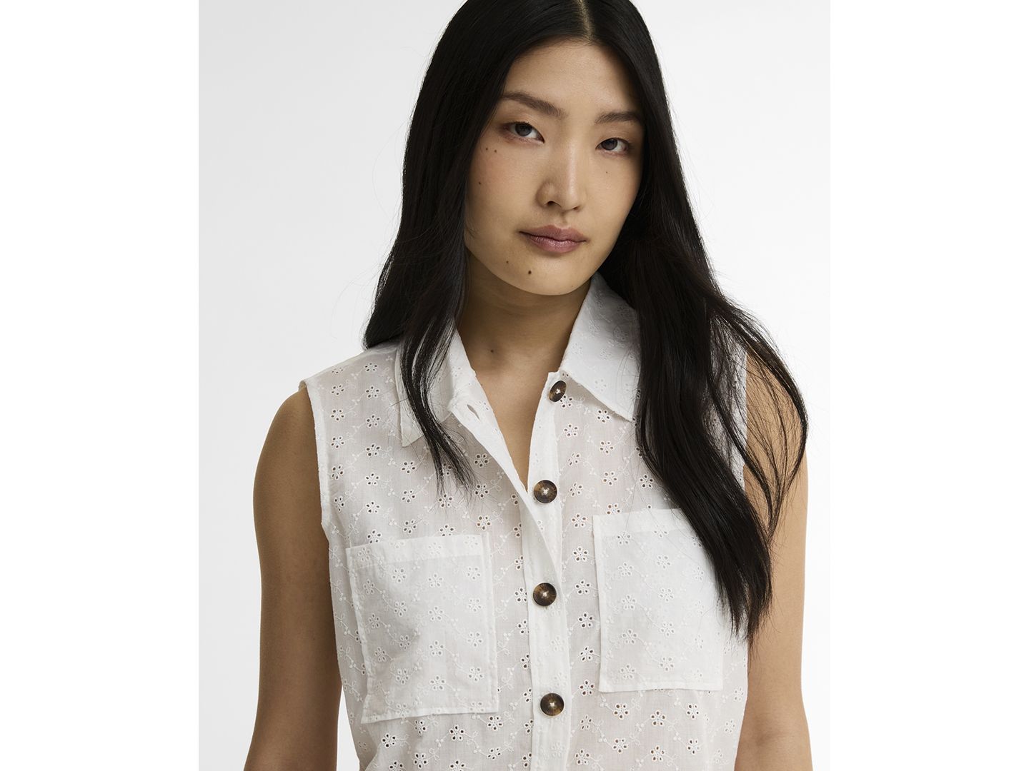 Женская рубашка Barbour Melody Sleeveless, цвет: Белый — фото 3