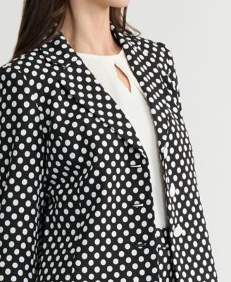 Women's Polka Dot Jacquard Blazer, Regular & Petite