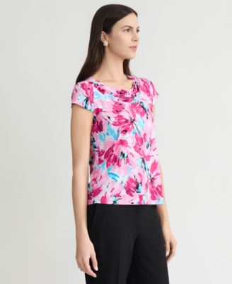 Women's Printed Cowlneck Top