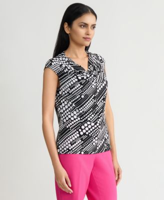 Women's Printed Cowlneck Top, Regular & Petite