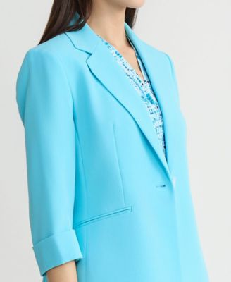 Women's Cuffed-Sleeve One-Button Blazer, Regular & Petite