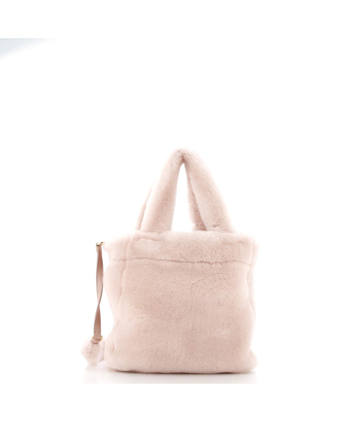 Pre-Owned Prada Mini Logo Tote Shearling
