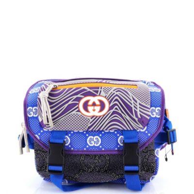 Buckle Flap Chest Strap Backpack GG Fabric with Rubber