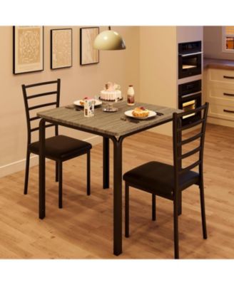 Dining Table for 2, Small Square kitchen Dinner Table Set for 2,Space Saving Wood Modern Dinette With Upholstered,Dining Room Furniture
