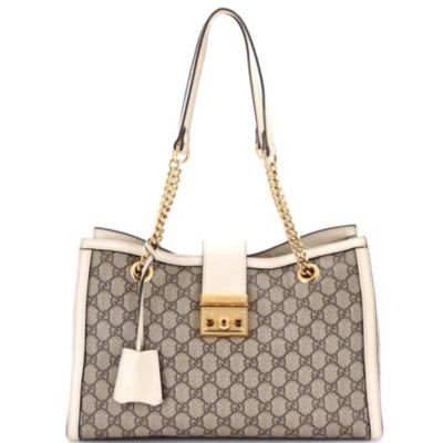 Medium Padlock Chain Tote GG Coated Canvas with Leather