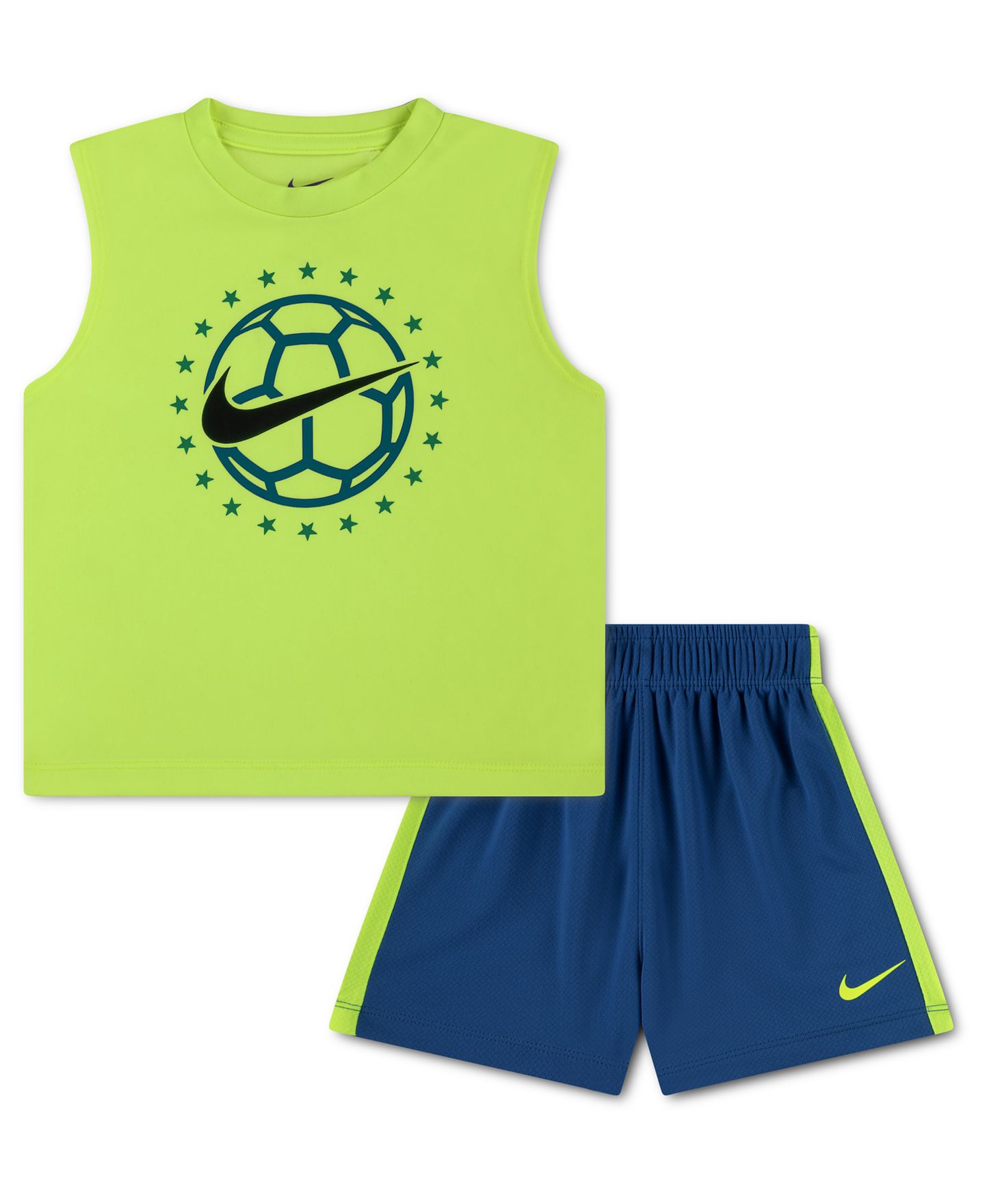 Комплект Nike Goal Mode Tank Top and Shorts, 2-Piece Set для мальчиков, цвет: Зелёный / Синий — фото 1