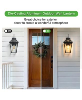 21"(H) 1-Pack Outdoor Wall Lantern Light – Modern Metal and Clear Glass Sconce for Porch, Patio, and Garden Lighting (Bulb Not Included)