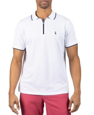 Men's Quarter Zip Fine Pique Polo Shirt