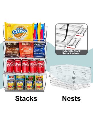 Large Stackable Open Front Storage Bins - For Pantry, Kitchen and Home Organization