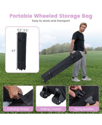 10 X 10 FT Pop up Canopy Tent w/ 4 Sidewalls Wheeled Bag 4 Sandbags 8 Stakes