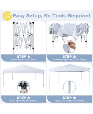 10 x 10 FT Pop up Canopy Tent w/Carrying Bag 4 Sandbags 8 Stakes 4 Wind Ropes