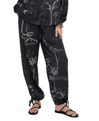 Women's Palm High Waist Palm Print Trouser
