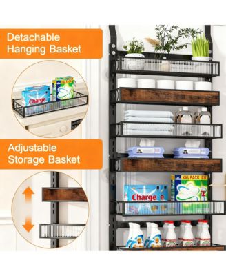 Tier Over Door Pantry Organizer shelf Adjustable Basket Wall Mount