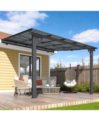 10x10 Outdoor Hardtop Gazebo Adjustable Height (6.5-9.8Ft) Pergola for Patio