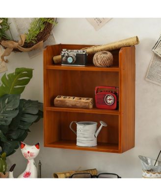 Tier Vintage Wooden Display Shelf Wall Hanging Freestanding Storage Holder