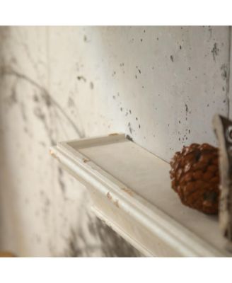 36.3 Inch Rustic Solid Wood Wall Mounted Decorative Long Shelf