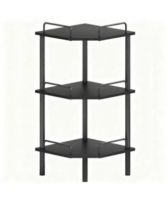 Corner Shelf Stand Industrial Metal Storage Rack for Home Office