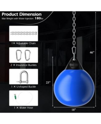 18 Inch 110 Pound Heavy Punching Water Aqua Bag with Adjustable Metal Chain