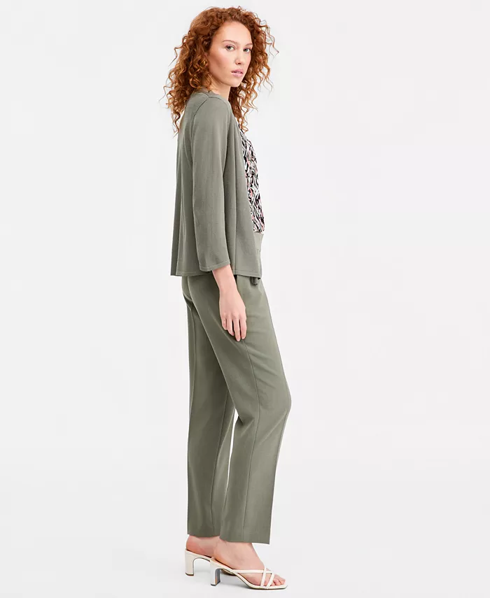 Petite Mid Rise Straight-Leg Pants - thumbnail 8