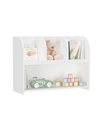 Kids Bookcase with 4 Compartments, Toy and Book Storage Shelf, Display Rack for Children's Room, Playroom, Nursery