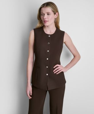 Petite Longline Crewneck Vest
