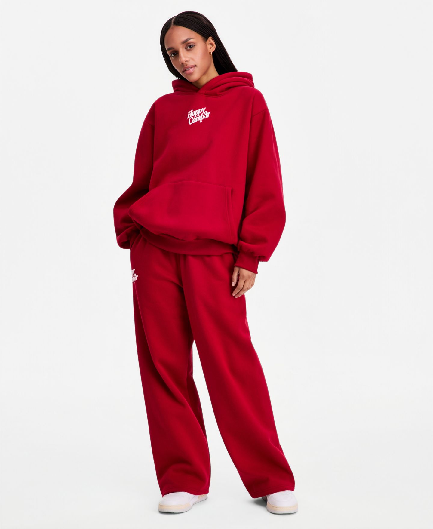 Женский свитшот The Happy Camp3r Puff Series Hooded Pull-On, цвет: Тёмный красный — фото 11