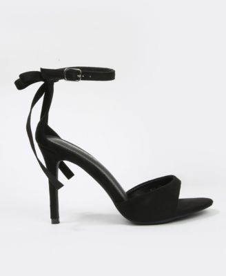 Women's Fia Ankle Strap Heeled Sandal Adorned on the Back with a Double Bow