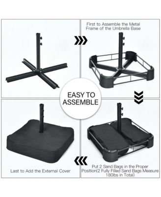 9 Piece Patio Wicker Dining Set w/ Double-Sided Patio Coffee Umbrella Stackable Chairs