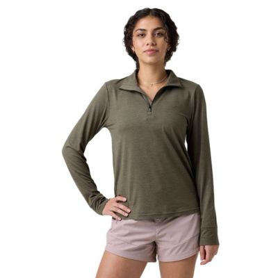 Women's Destination Zip Pullover Long Sleeve Performance Tops