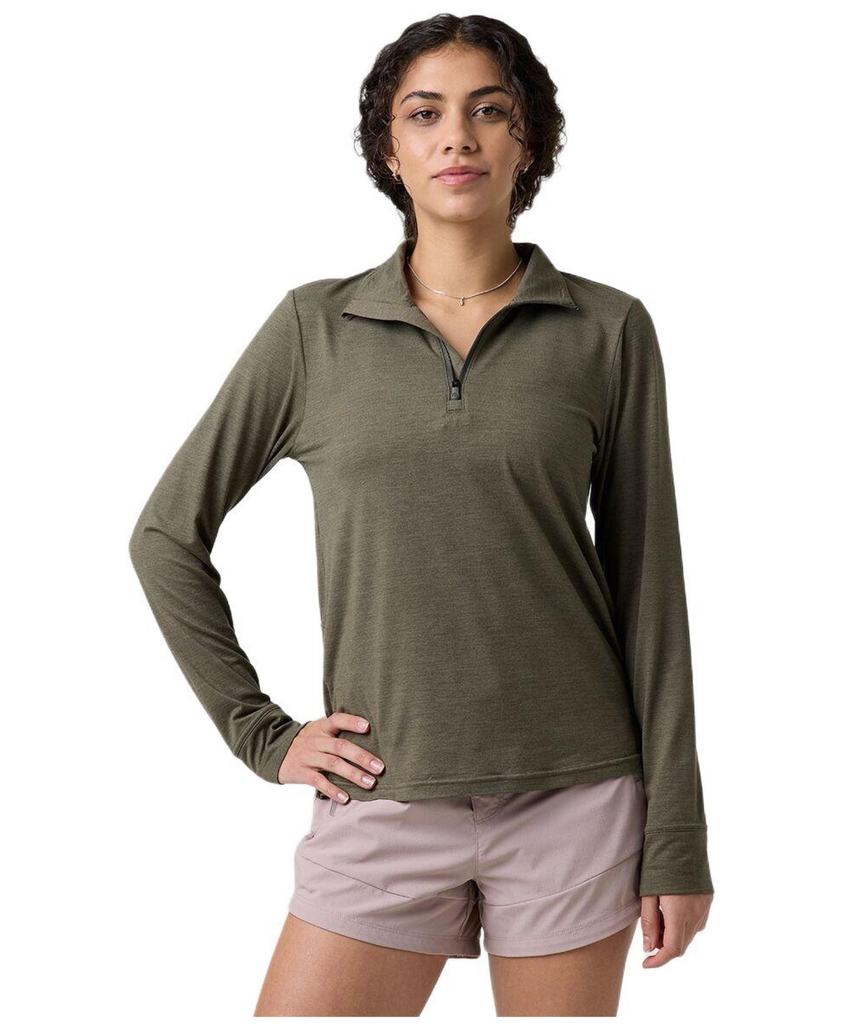 Backcountry Women's Bga Destination 1/4-Zip Pullover Long Sleeve Performance Tops - Kalamata