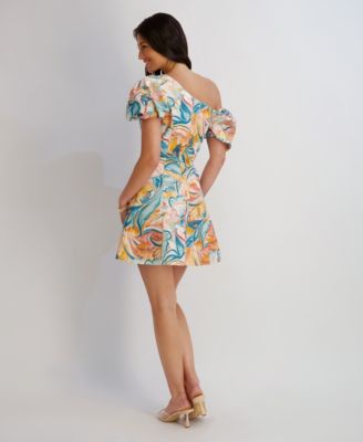 Women's Off-The-Shoulder Printed Short Dress
