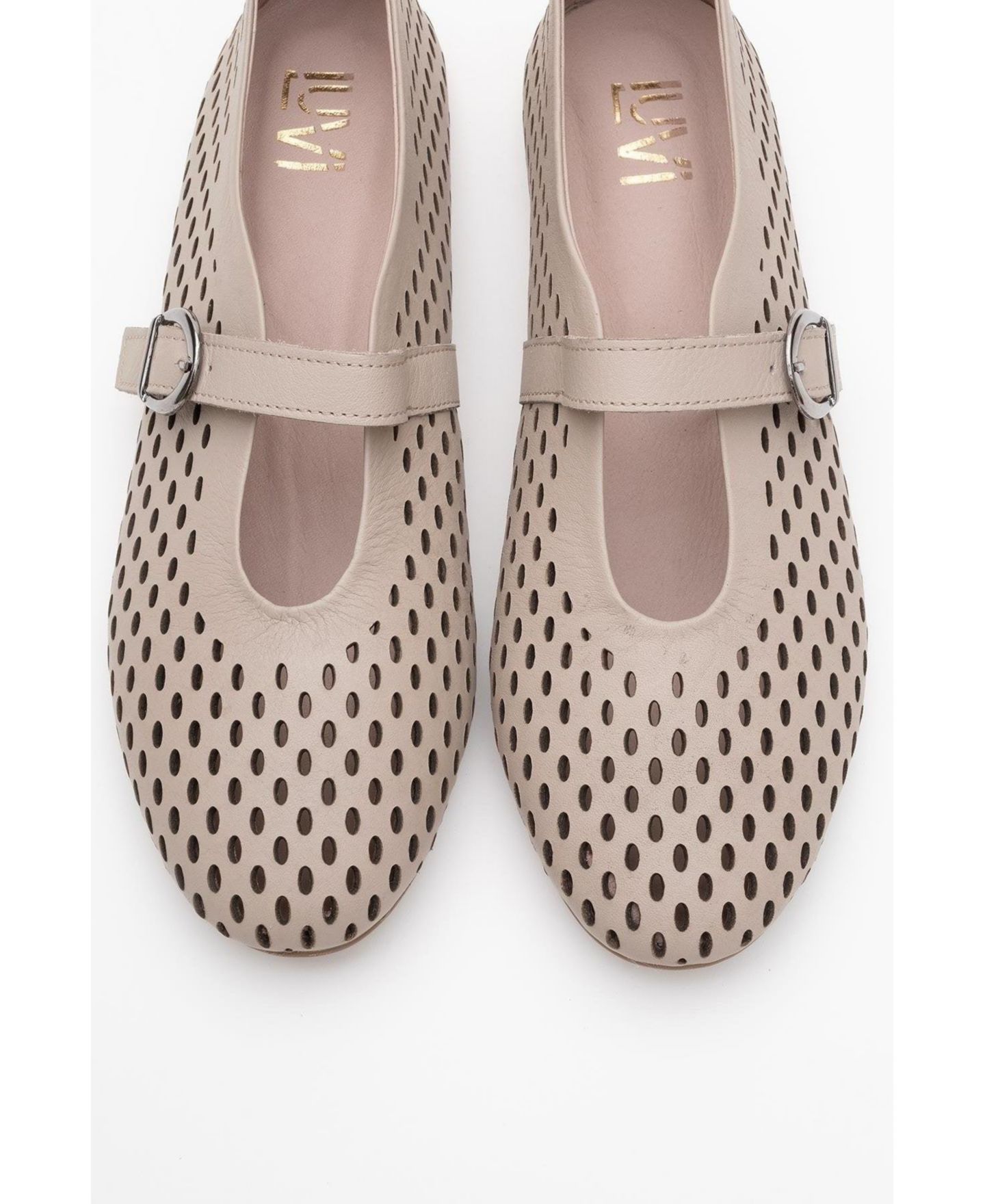 Женские кожаные балетки Forever & Always Shoes Arian, цвет: Тёмный бежевый кожаный — фото 3