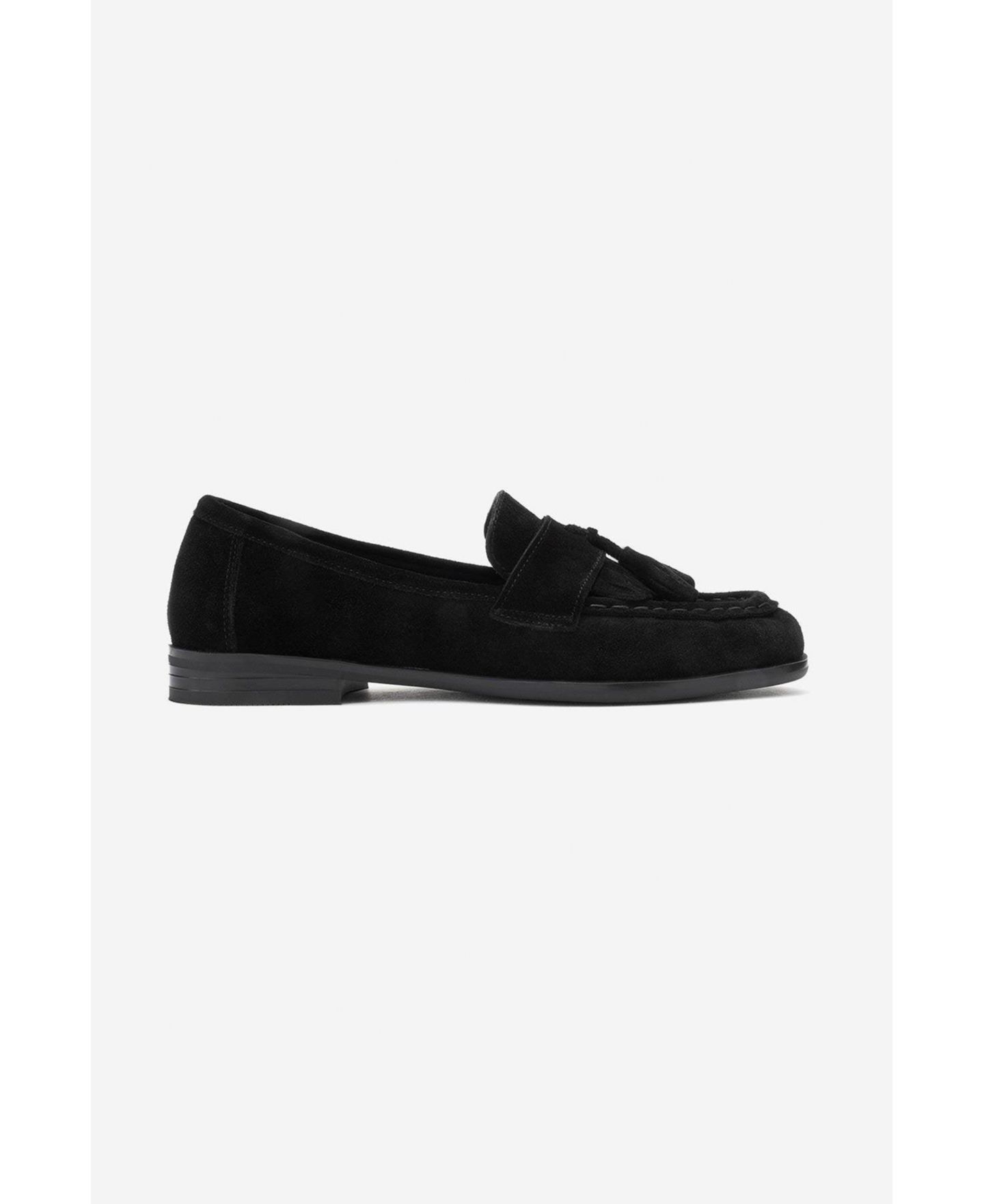 Женские туфли Forever & Always Shoes Lupen Leather Tassel Loafer, цвет: Чёрный замшевый — фото 2