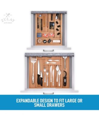 Adjustable Bamboo Kitchen Utensil Drawer Organizer