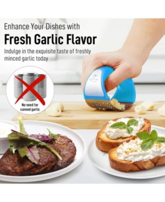 Stainless Steel Garlic Press Rocker with Peeler and Scraper